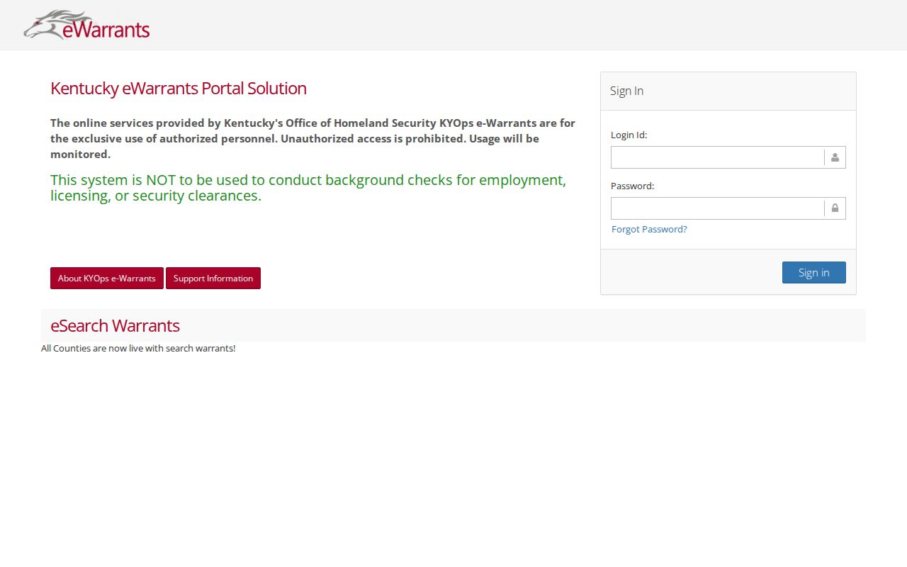 Trimble County arrest warrant portal access restriction